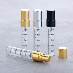 5ml 50/100Pcs Nachfüllbare Mini Parfüm Spray Flasche Mit Skala Aluminium Spray Zerstäuber Tragbare Reise Kosmetische Container