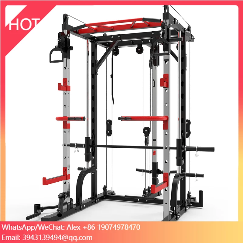 

Multi Functional Smith Machine Home Gym Cable Crossover Machine Strength Training Squat Rack Exercise Equipment