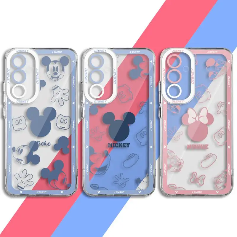 Transparent Soft Case for Samsung Galaxy A35 A55A53 A54 A73 A34 A33 A25 A24 A13 A14 A15 5G Disney Minnie Mouse Logo Cover