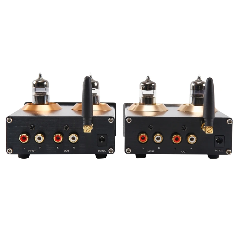 

6J5 Vacuum Tube Amplifier Preamplifier BT Preamp AMP with Volumes Treble Bass Tone Adjustment Function for Home Sound Theater