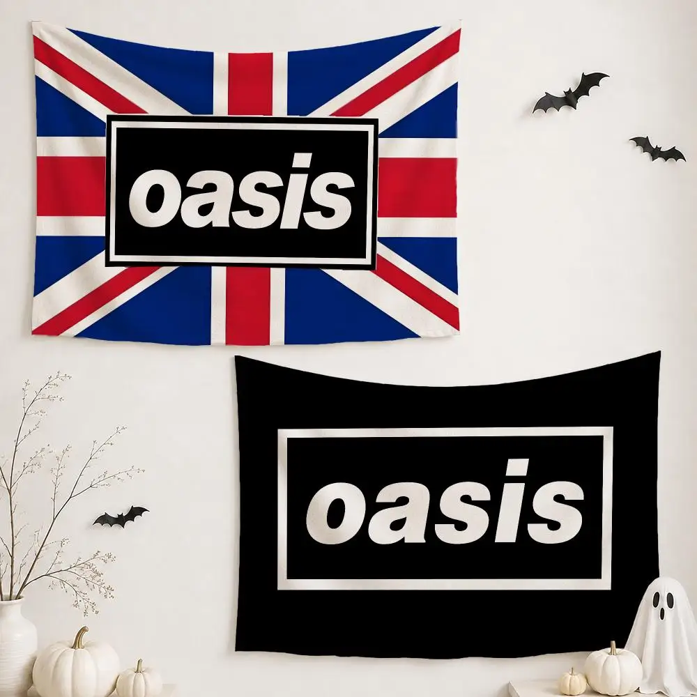 Rock Band O-Oasis Tapestry Wall Hanging Tapestry Aesthetic Room Decor Banners for Bedroom Living Room Outdoor Party