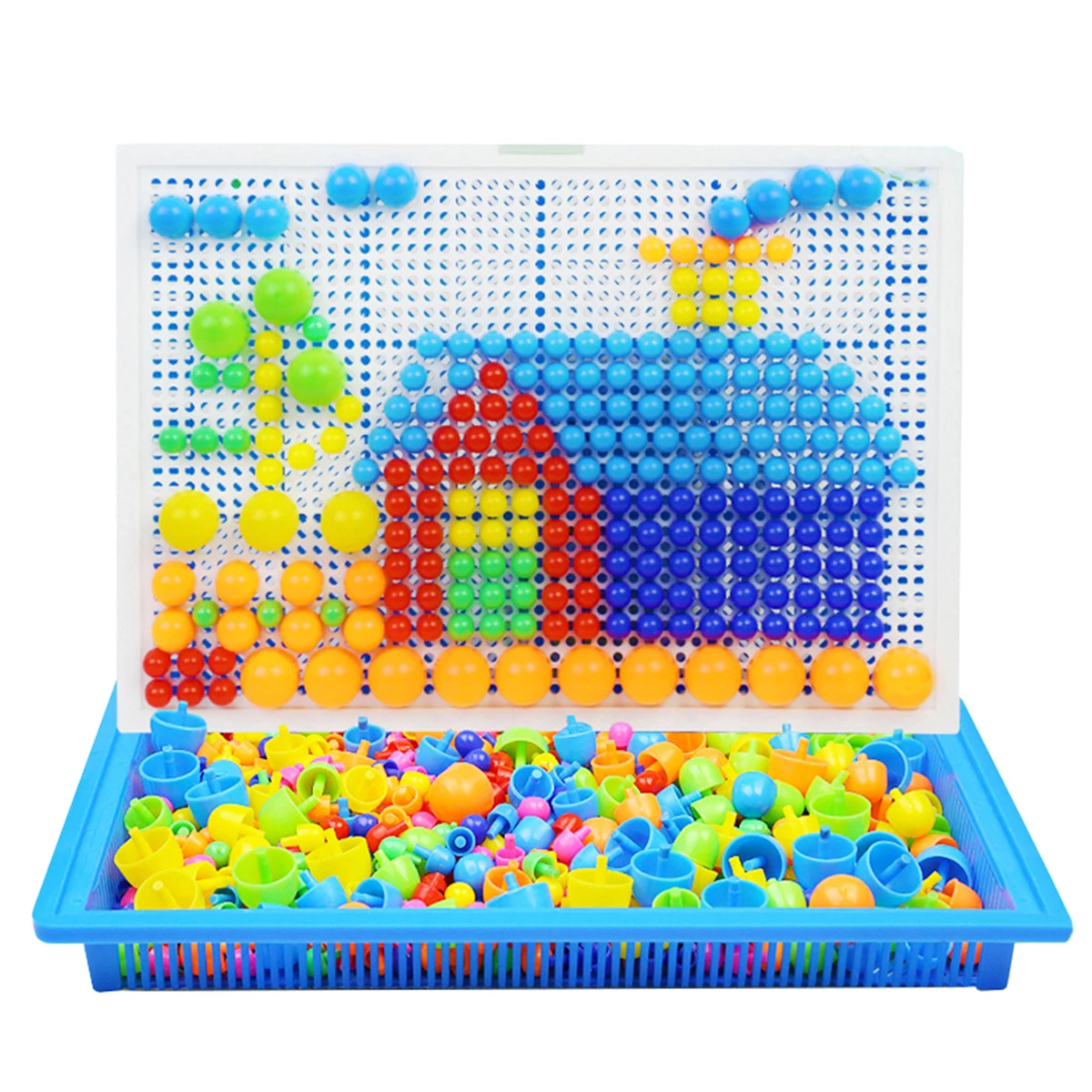 296pcs Plastic DIY 3D Puzzles Blocks Color Cognition Kids Intellectual Development Game Montessori Educational Toys for Children