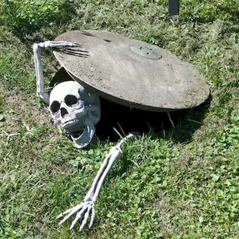 Halloween decoration & Party Garden Realistic Skeleton Stakes  Realistic Skull Skeleton Head Human Hand Arm