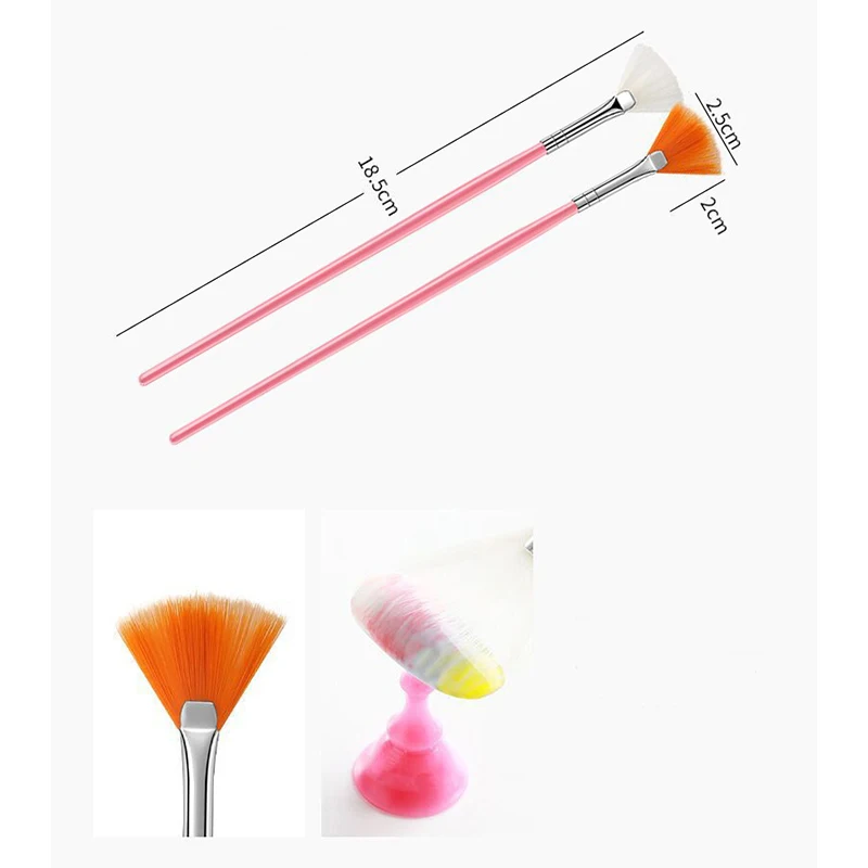 アクリルリキッドパウダー,マニキュアブラシ,シングルヘッド,ピンク,1セット15個