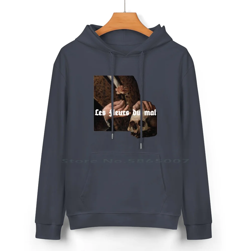 Les Fleurs Du Mal Pure Cotton Hoodie Sweater 24 Colors Fleurs The Flowers Of Evil Nihilism Sadness Baudelaire Poetry Death