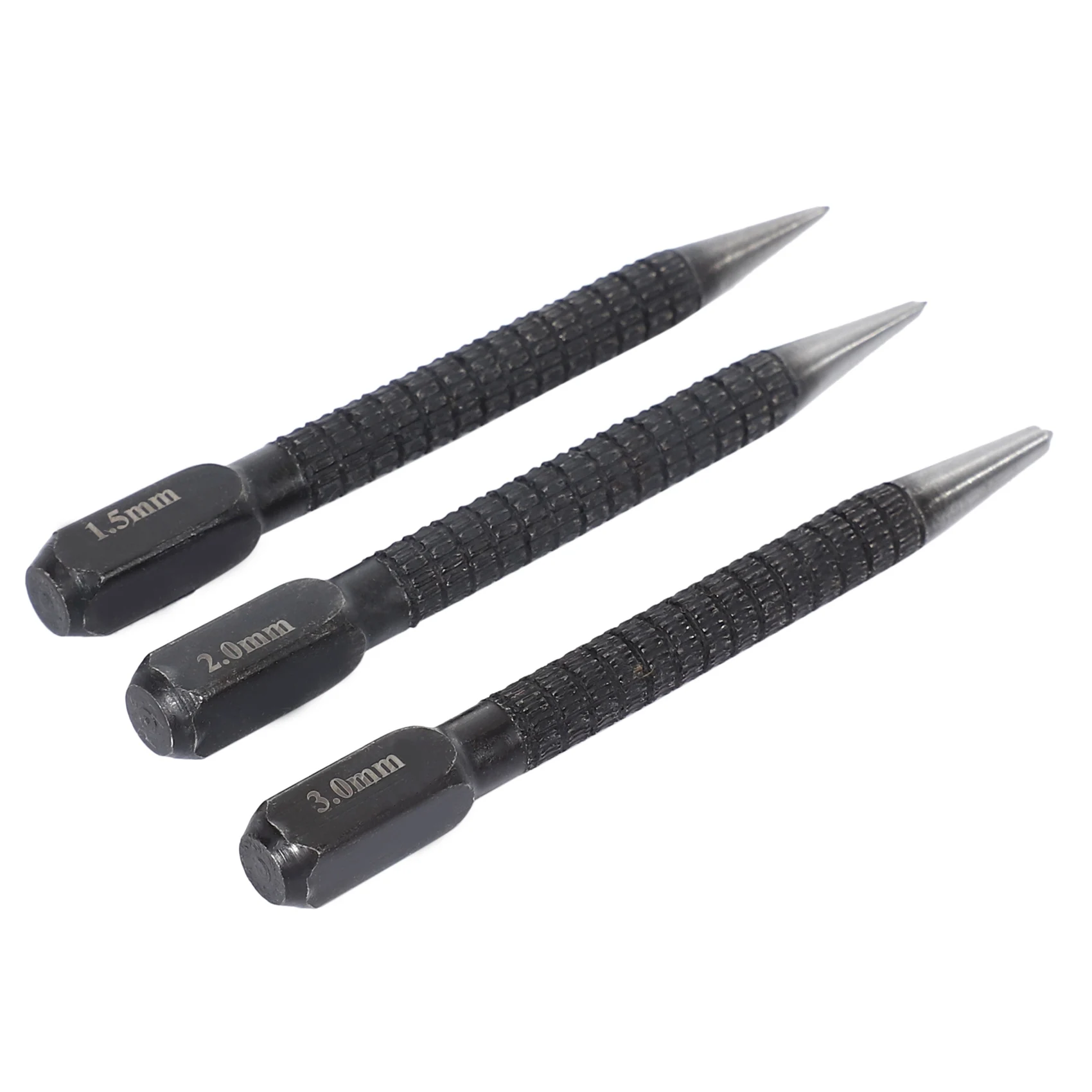 High-Carbon Steel Center Punch Set, antiderrapante centro soco, liga de aço Metal madeira marcação, ferramenta de perfuração, 10cm, 3pcs