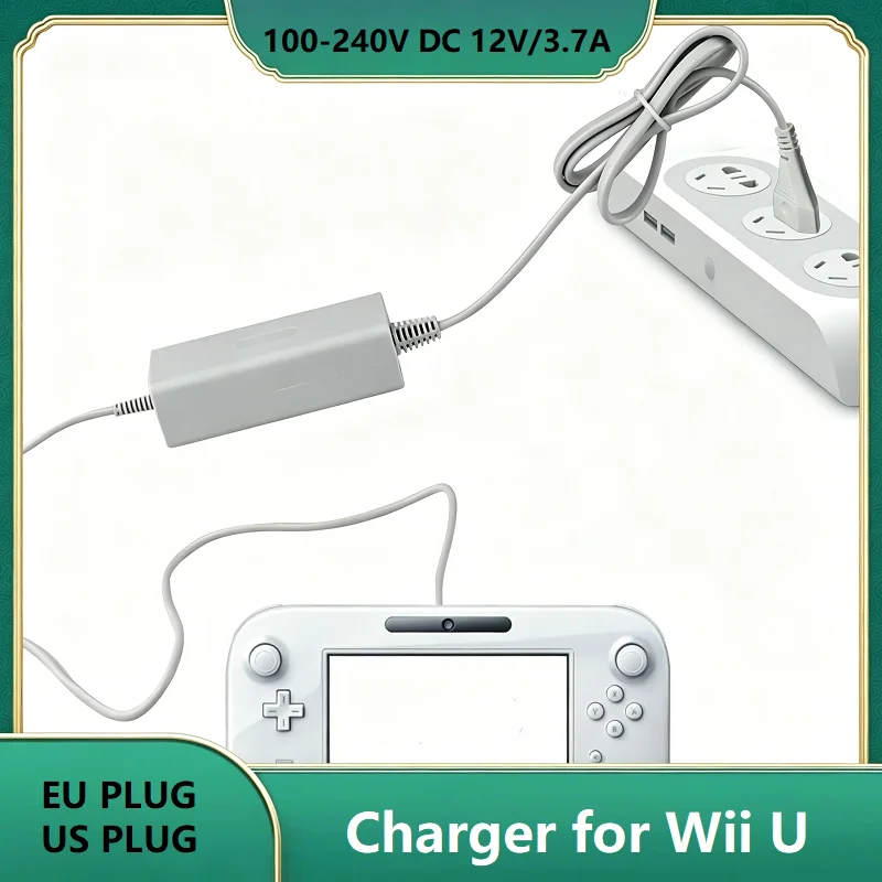 Fuente de alimentación de 100-240V DC 12V/3.7A para consola WII, nuevo adaptador de corriente CA con enchufe EU/US para consola Nintendo WII, cargador WII U