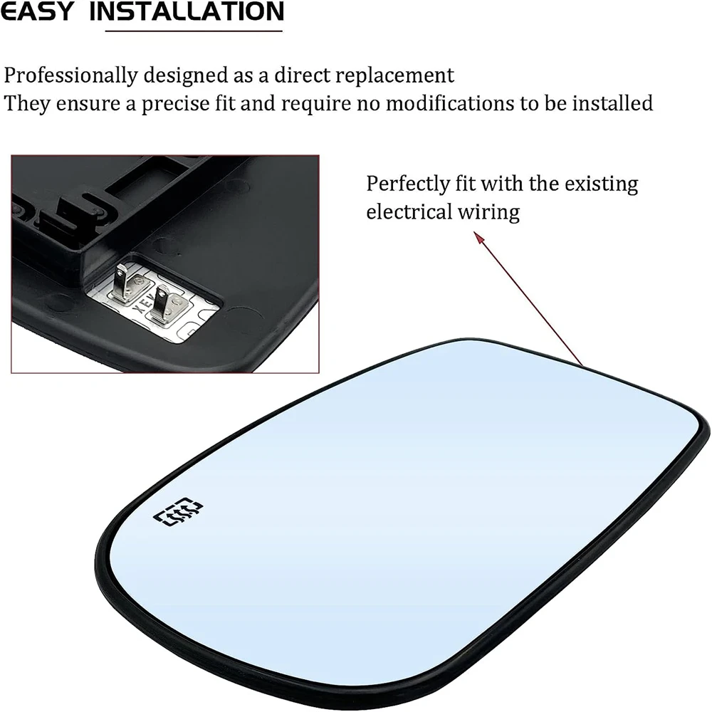 

Heated Rearview Mirror Glass for Cars Left or Right Compatible with 68101147AA 68101146AA