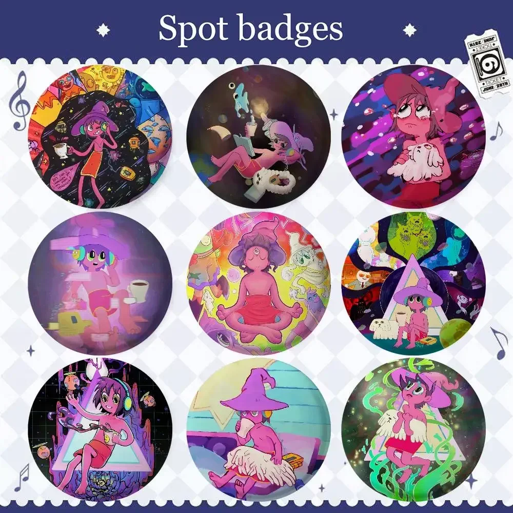 Anime The M-Midnight Gospel Badges 25 32 44 58 75 mm Round Cosplay Pin Bag Decor Fans Collect Friends Gifts Brooch Souvenir