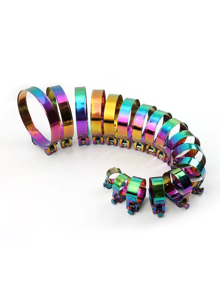 Kit de colliers de serrage en acier inoxydable à boulon en T de 26 mm à 130 mm, colliers de serrage réglables multicolores, colliers de serrage en acier inoxydable 304