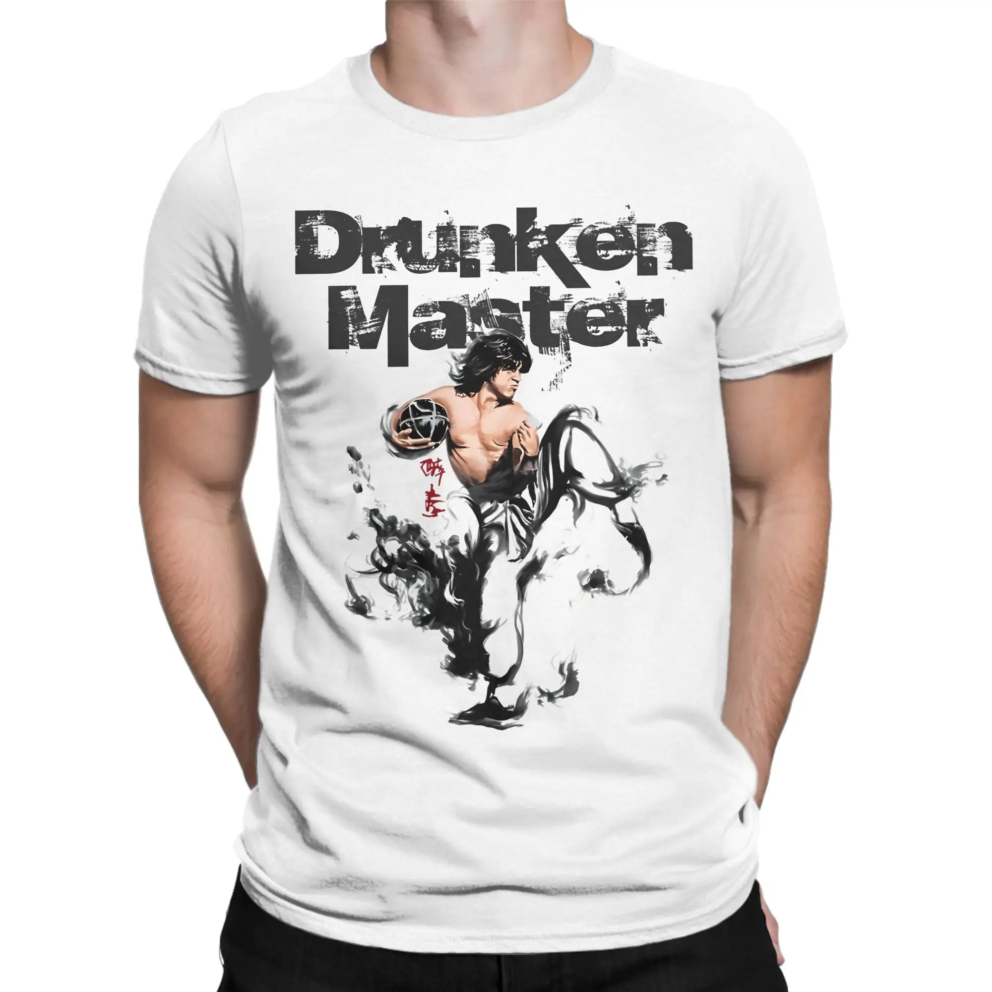 Leisure Jackie Chan Kung Fu Drunken Master    T-Shirt Men Women's O Neck Cotton T Shirts  Short Sleeve Tee Shirt Original Tops