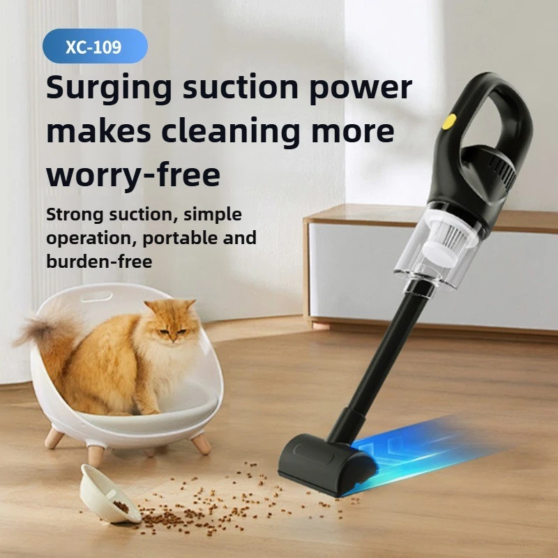 Aspiradora portátil de mano con carga inalámbrica, potente limpiador eléctrico para el hogar, suelo, mantas, aparatos de limpieza para mascotas