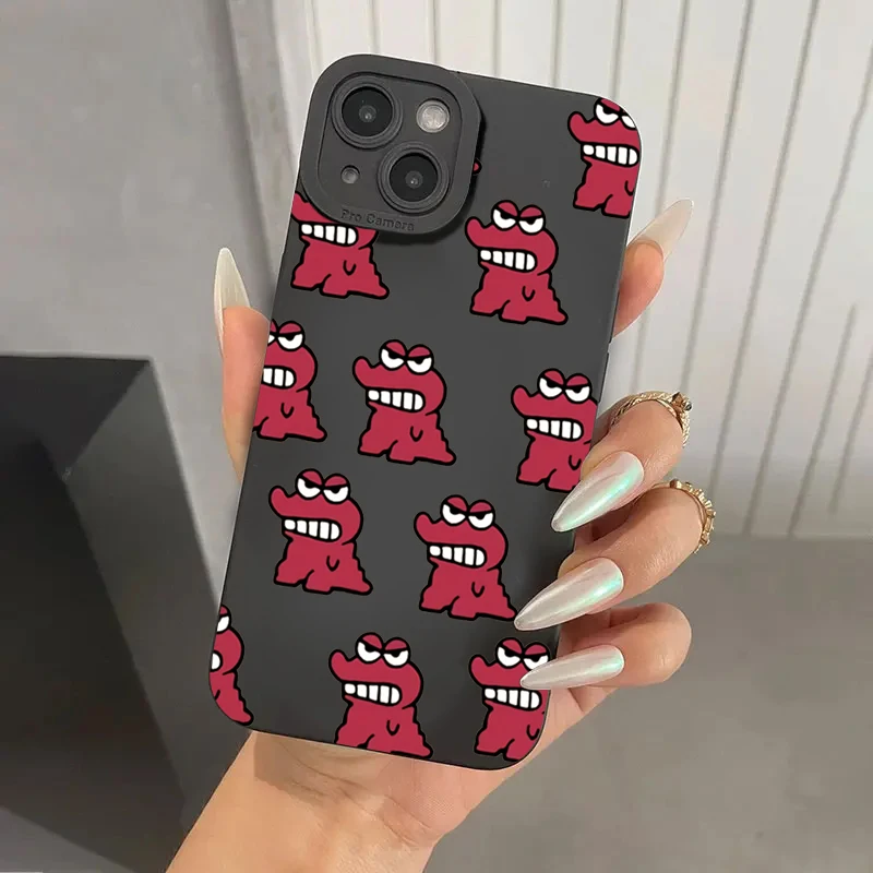 Leuke Grappige Cartoon Baby Krokodil Telefoon Hoesje Voor Iphone 16 11 12 13 14 15 Pro Max Xs Xr 7 8 Plus Se 2020 Siliconen Zachte Hoes