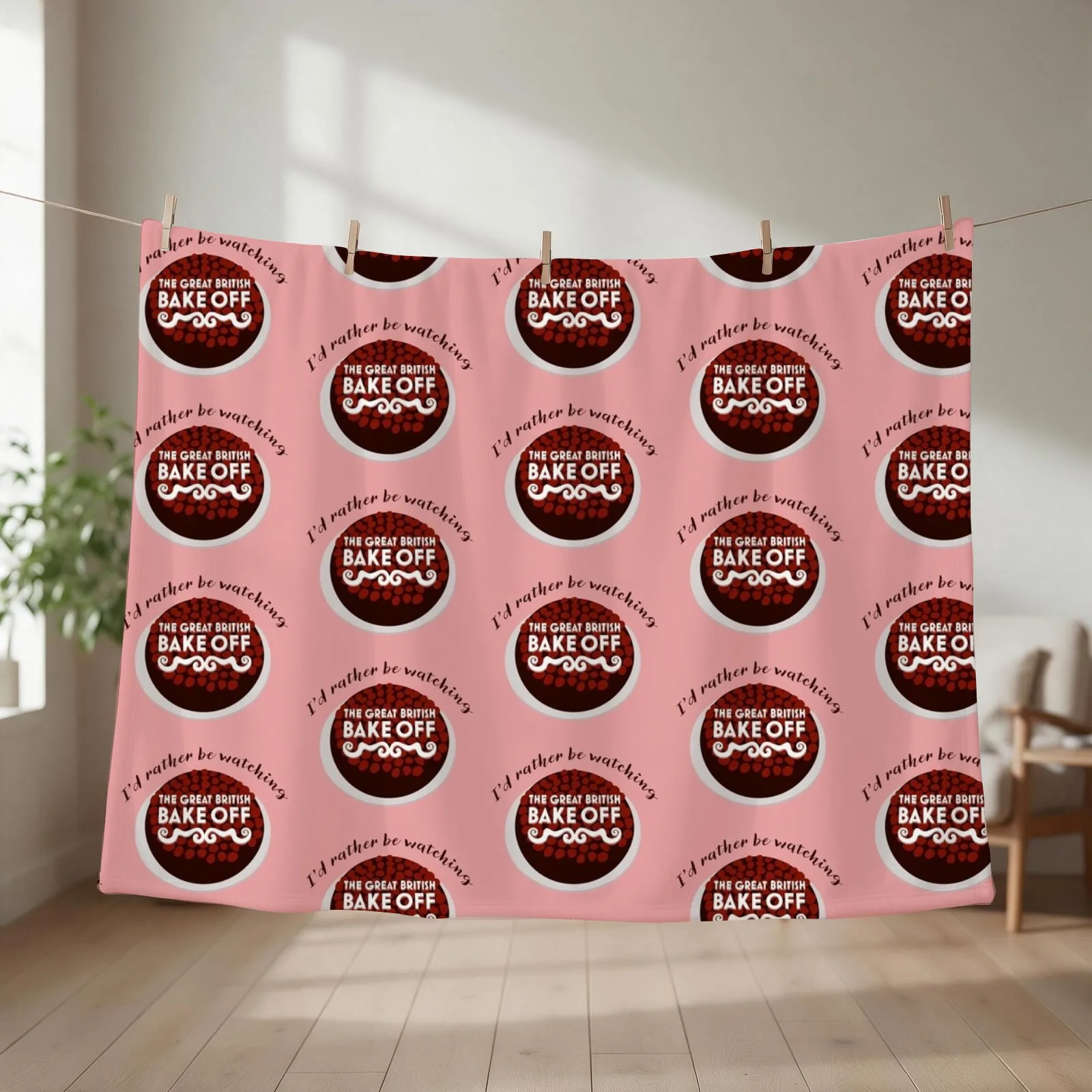 I'd Rather Be Watching The Great British Bake Off Throw Blanket Soft Beds Weighted Hairy For Decorative Sofa Blankets