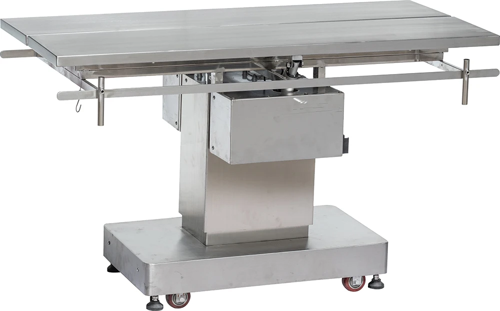 MT Medical High‑End Compact Electric Pet Operating Table Foldable With Infusion Stand For Veterinary Surgery
