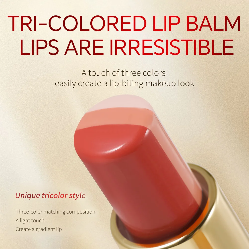 Trójkolorowa pomadka w płynie, wodoodporna, długotrwała, nawilżająca, matowa, odporna na ścieranie, z efektem perłowego diamentu, błyszczyk do ust, czerwony, seksowny makijaż ust.