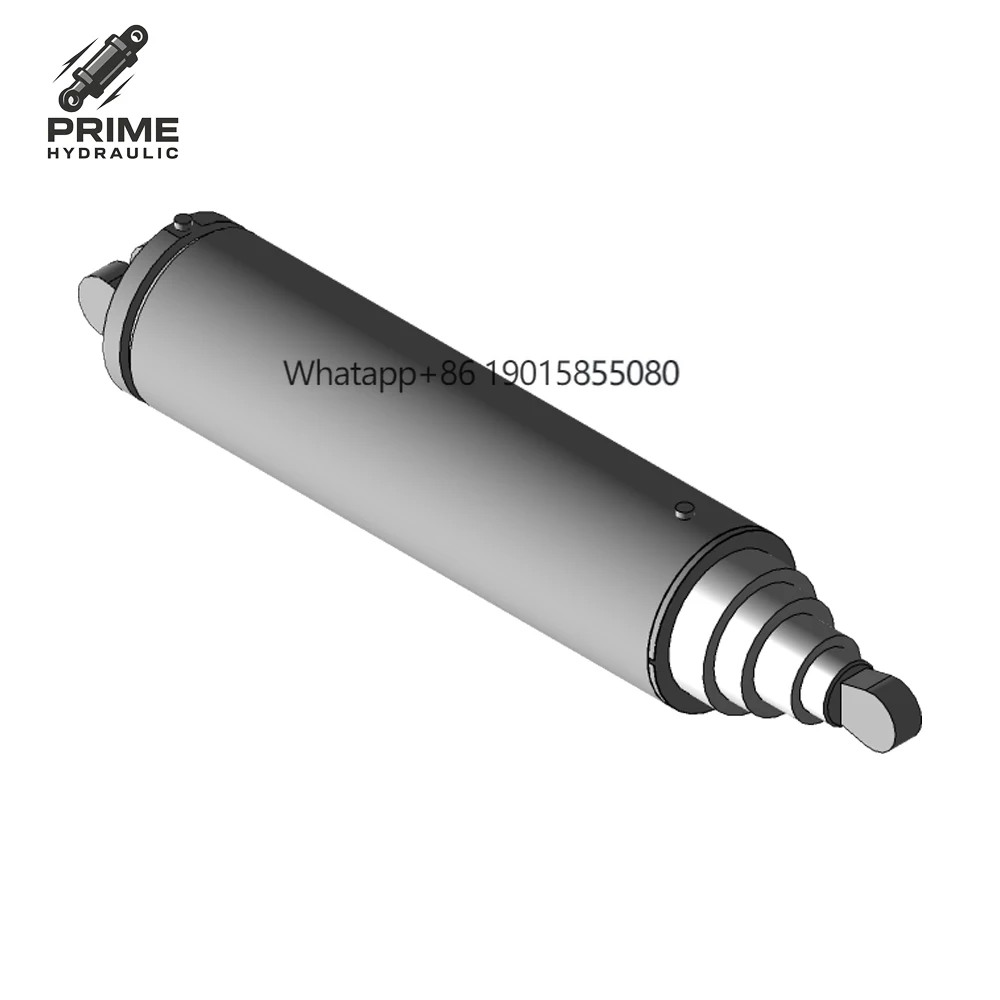 

High Strength Telescopic Cylinder for Offroad Mining Trucks with Chrome Plated Rod and Welded Body