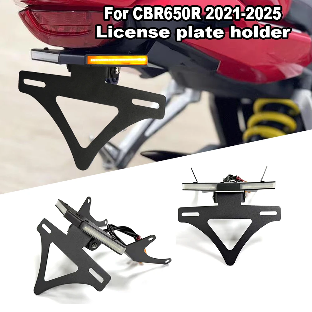 

Motorcycle Accessories Rear Bracket License Plate Frame Holder Turn Signal Light For Honda CBR650R 2021 2022 2023 2024 2025