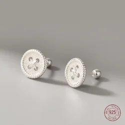 925 Sterling Silver Twist Buckle Stud Earrings for Women Personality Originality Design Sense Korean Earring Fashion Jewelry
