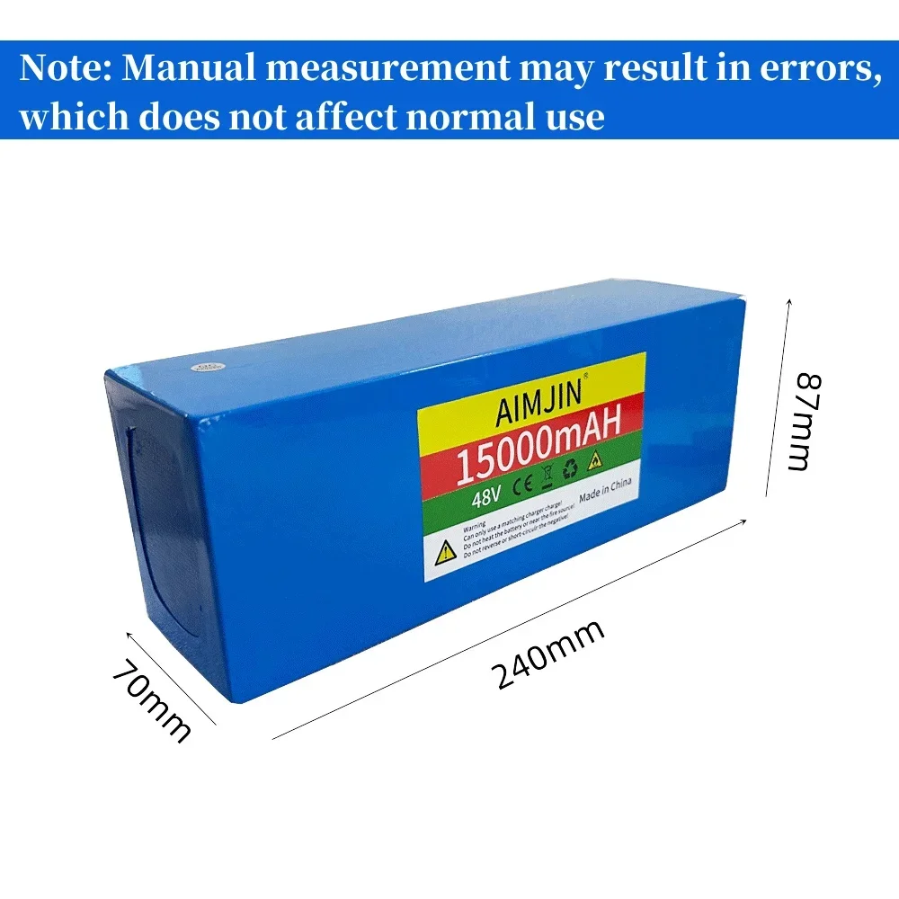 ترقية حديثا 48 فولت 15AH 18650 بطارية ليثيوم 13S4P عالية الطاقة 500 واط بطاريات سكوتر 54.6 فولت 15000 مللي أمبير بطارية قابلة للشحن