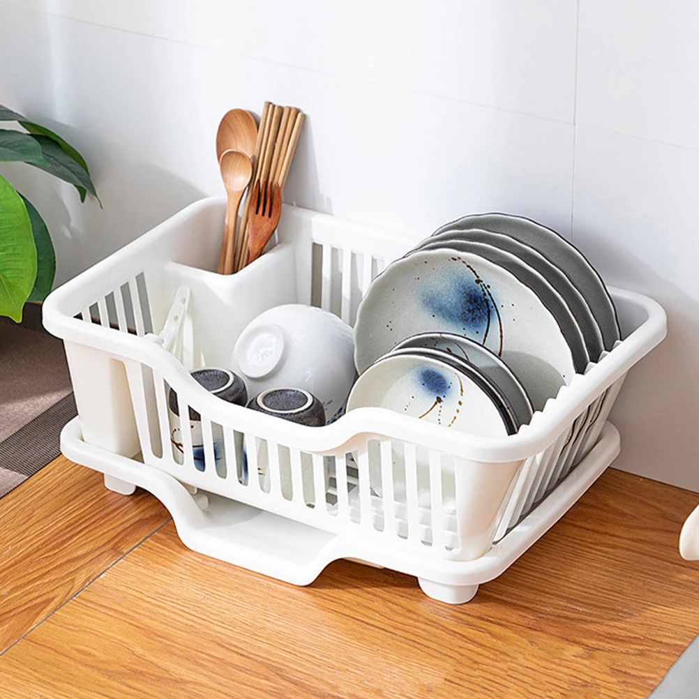 

Dish Drying Rack Kitchen ganizer Compact Draining Holder Tray Design Water Guide Sink Storage Cutlery Countertop