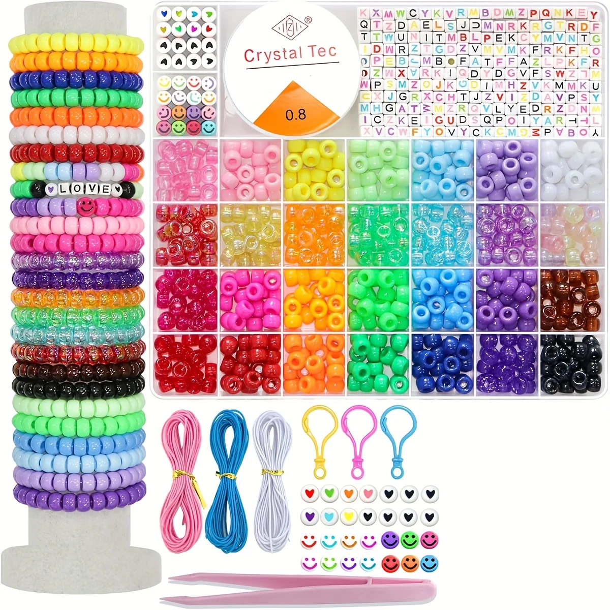 

Набор для изготовления браслетов из бусин-лошадок (1200 шт.), 28 цветов, DIY, подходит для браслетов, украшений, подвесок для ключей и т.д.