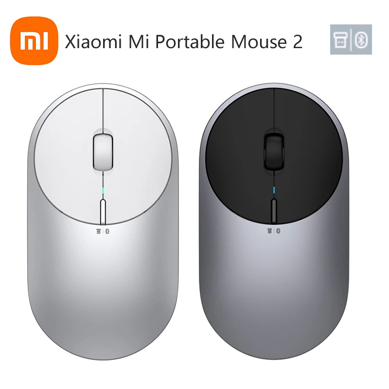 Xiaomi Portable Mouse 2 Bluetooth 2.4GHz Dual Mode Wireless 4 DPI Adjustable Optical Battery Mouse For PC Tablet Laptop