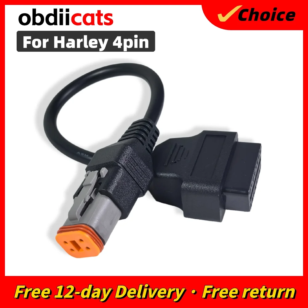 

For Harley 4PIN Cable Adapter Motorcycle 4Pin To OBD2 16PIN Adapter Connector OBD 2 Diagnostic Scanner Adapter Tool Cable