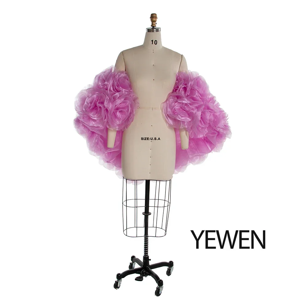 Handmade 3D Flower Maternity Cape for Photo Shoot Elegant Short Cover Up Photography and Maternity Dresses Floral Shawl YW250011