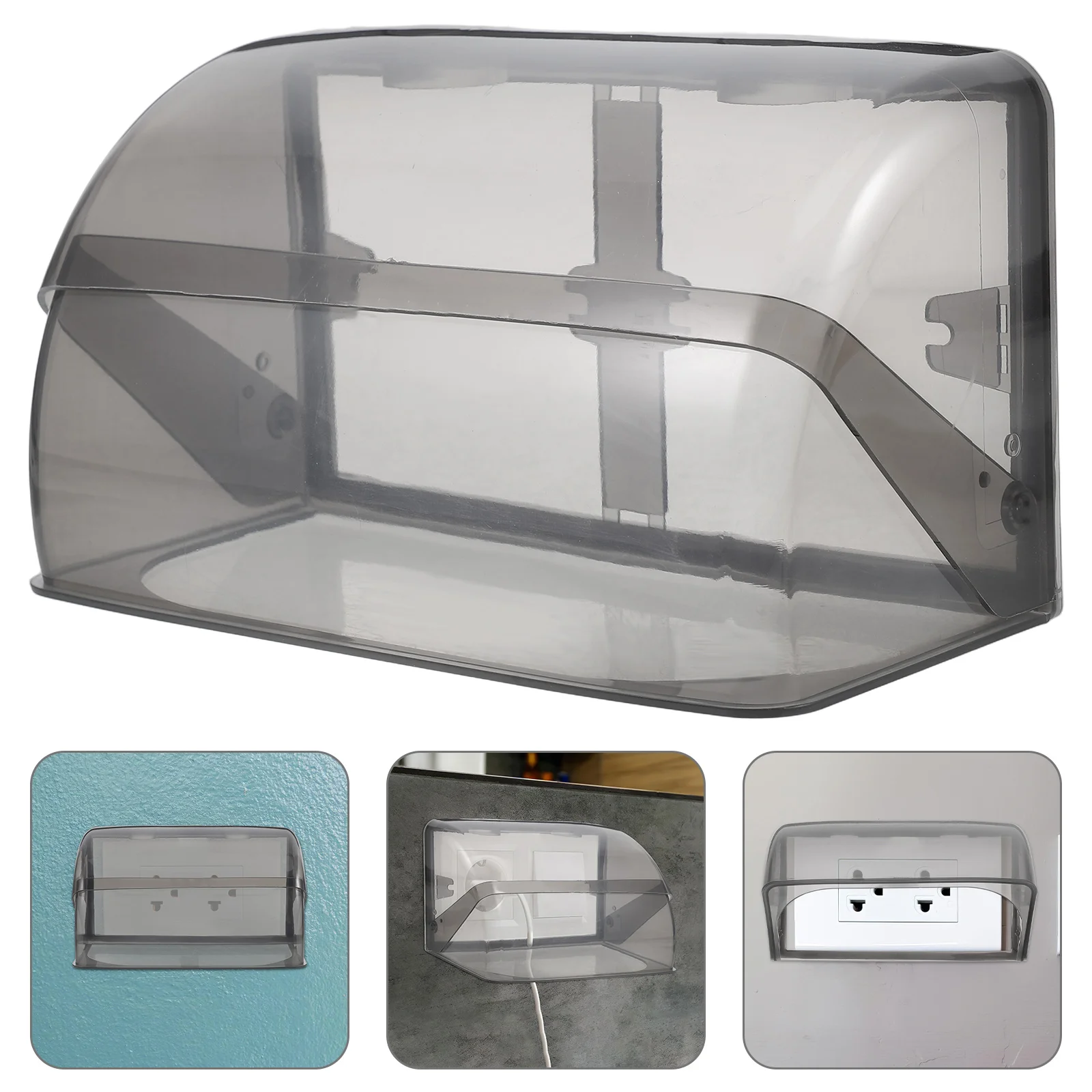 

Dual 86 Type Waterproof Protection Durable Electrical Outlet Box Child Safety Plug Protector For Bathroom Outdoor Use Angled