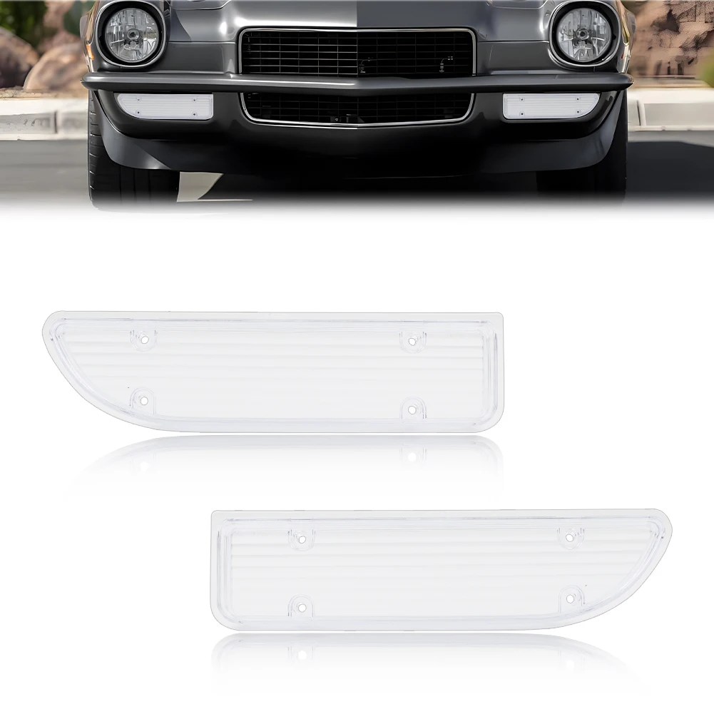 2 Piezas para Chevrolet Camaro 1970 1971 1972 1973, Cubierta de Luz de Estacionamiento, Direccional y Luz Diurna para Parachoques Delantero, Sin Bombilla