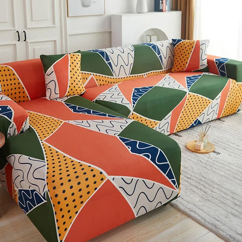 Bohemian Style Printed Sofa Cover Elastic All Inclusive Sofa Cushion for All Seasons Dustproof Furniture Protector with Strap
