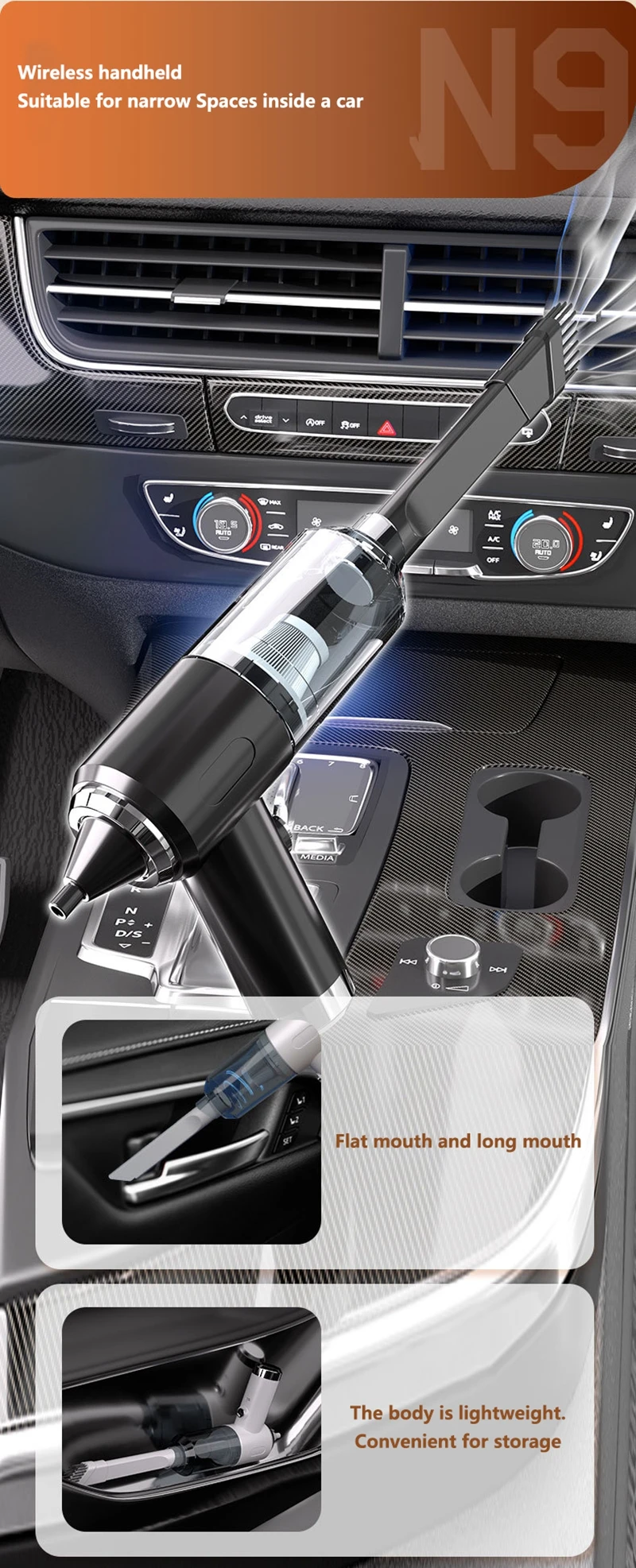 2900000PA Kabelloser Staubsauger, praktisches Blas- und Sauggerät, integrierter Handstaubsauger für Auto und Haushalt, 2026 – Detail 6