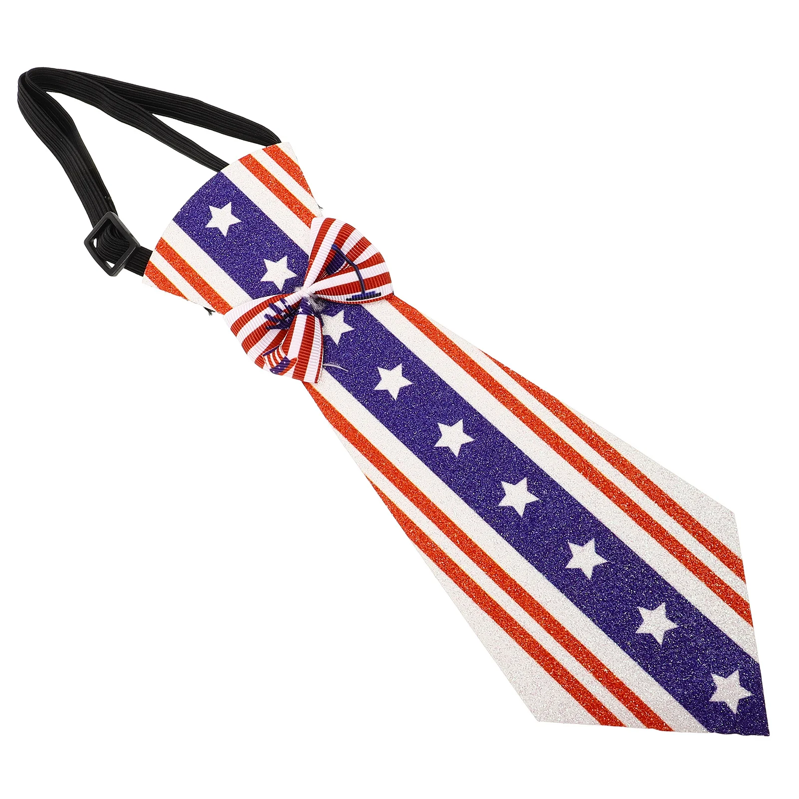 

Independence Day Necktie Formal Wear Usa Flag Knot-Free Lightweight Tie Party Costume Patriotic Necktie
