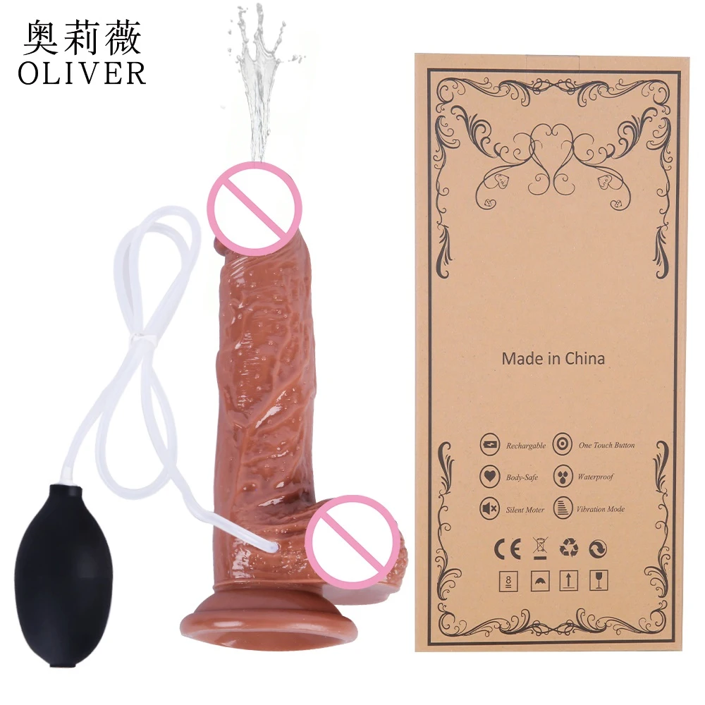 Squirting Ejaculating Dildo for Women Powerful Spray Water Silicone with Suction Cup Penis G-Spot Vagina Adult Sex Toys Big Dick