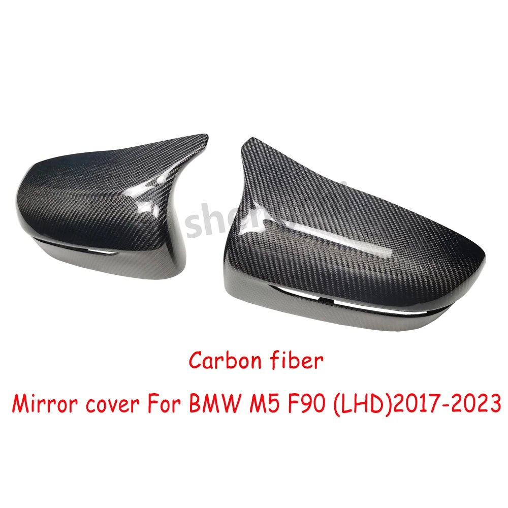 M5 F90 Carbon Fiber Side Door Rear view Mirror Cover Caps For BMWF90 M5 LHD Sedan Mirror Cover Car Accessories 2017-2023