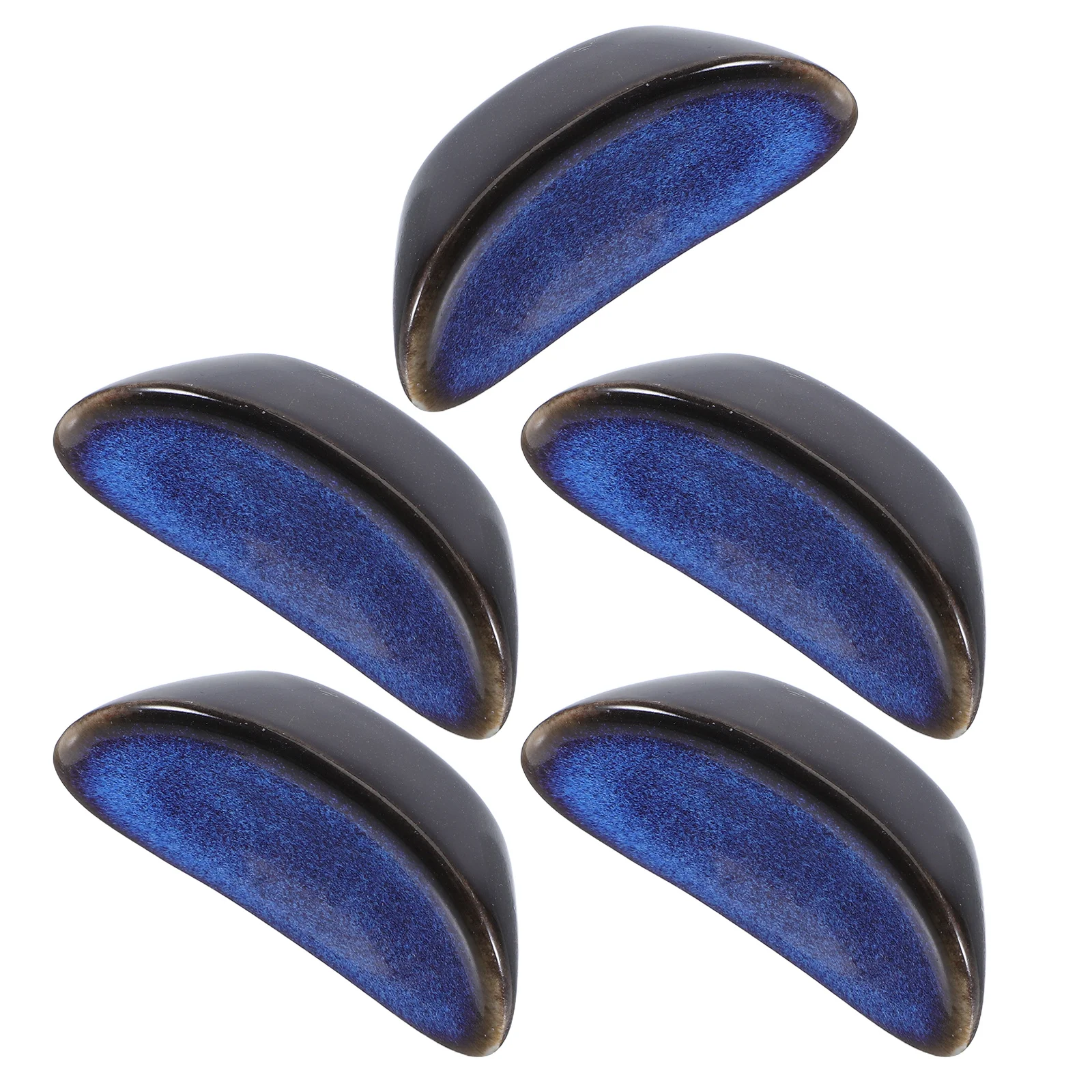 

5Pcs Retro Ceramic Utensil Holder Chopstick Spoon Rest Unique Craftsmanship Tableware Organizer for Modern Dining Setup