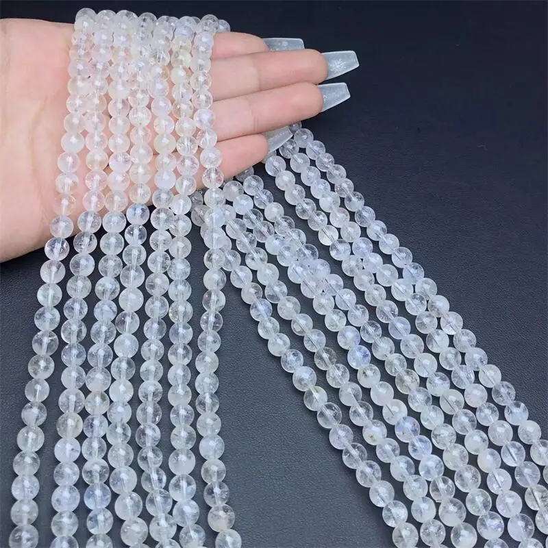 6MM Natural Blue Rutilated Quartz Triple Circle Bracelet Charms Handmade Fortune Energy Mineral Woman Amulet Jewelry Gift 1PCS
