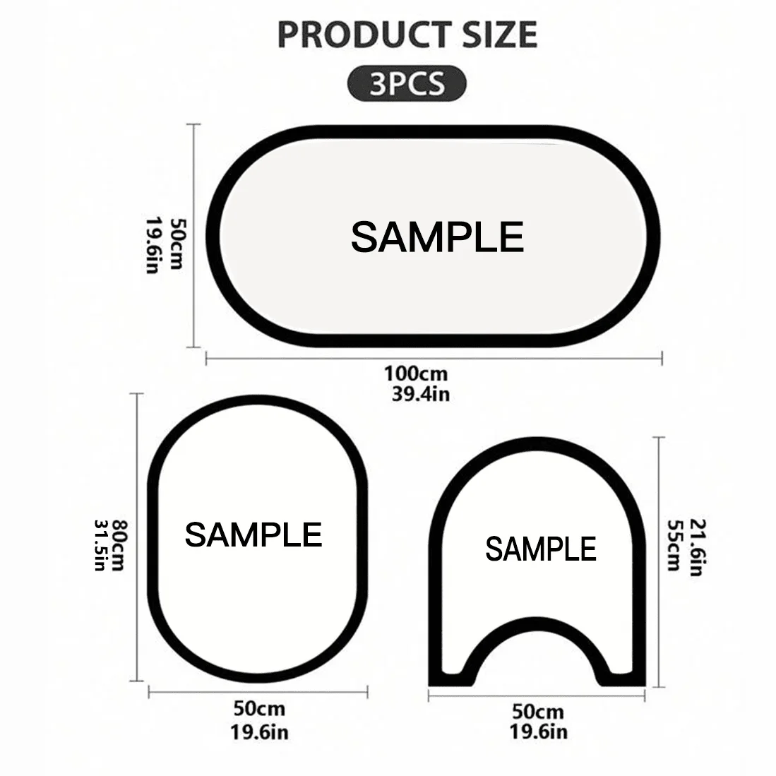 3pcs Set Vintage Bathroom Rug Set, Line Art Pattern, Absorbent Non-Slip Bath Mat, Bathroom U-Shaped Toilet/Pedestal Mat, 2.5mm Thickness Back To School Entryway Decor Bathroom Kitchen Decor