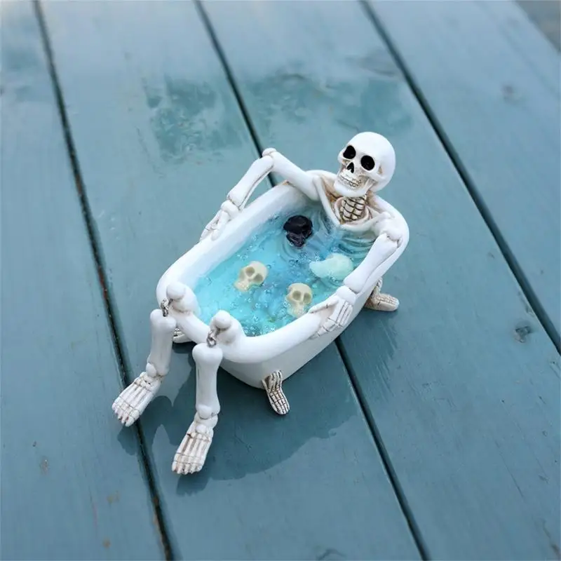 Mysterious Skeleton Flower Pot Resin Crafted Planter For Home Garden Halloween 
