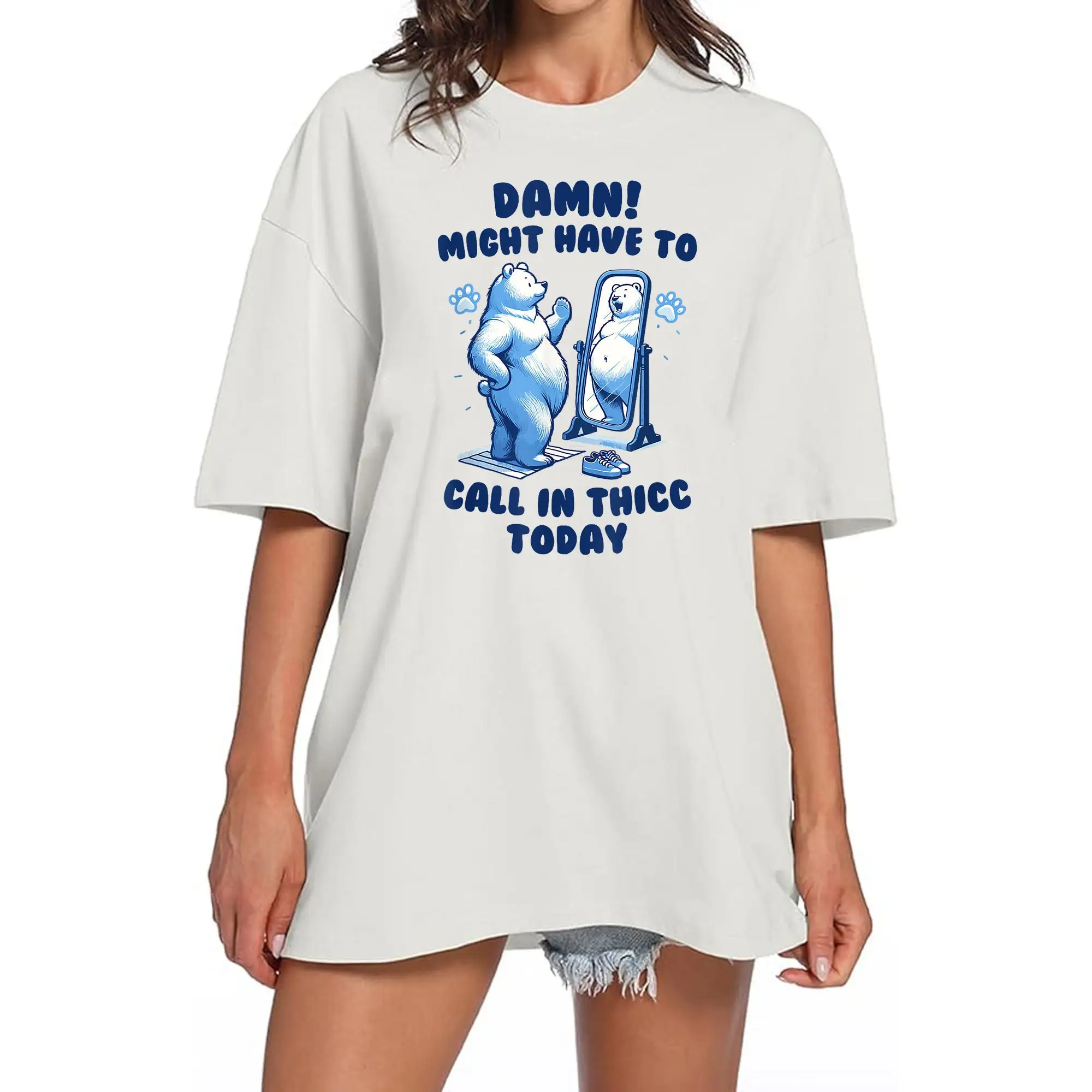 Might Have To Call In Thicc Today T Shirt Retro Funny Meme Relaxed Cotton s For Friends