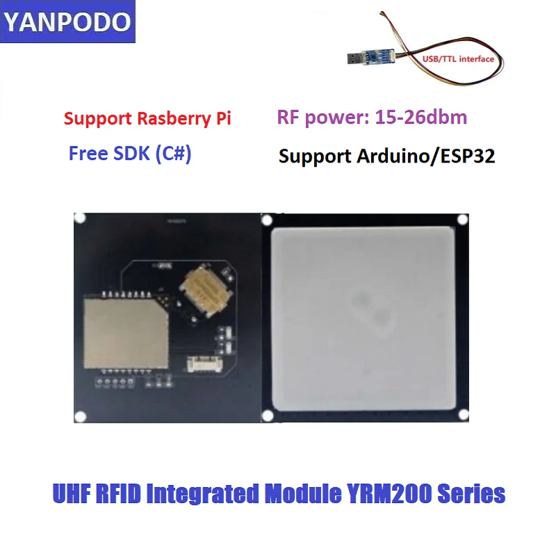 YRM200 3-5.5dbi هوائي متكامل وحدة RFID قارئ الكاتب الصغير جزءا لا يتجزأ من RFID وحدة محمولة التوت بي للنظام المدمج