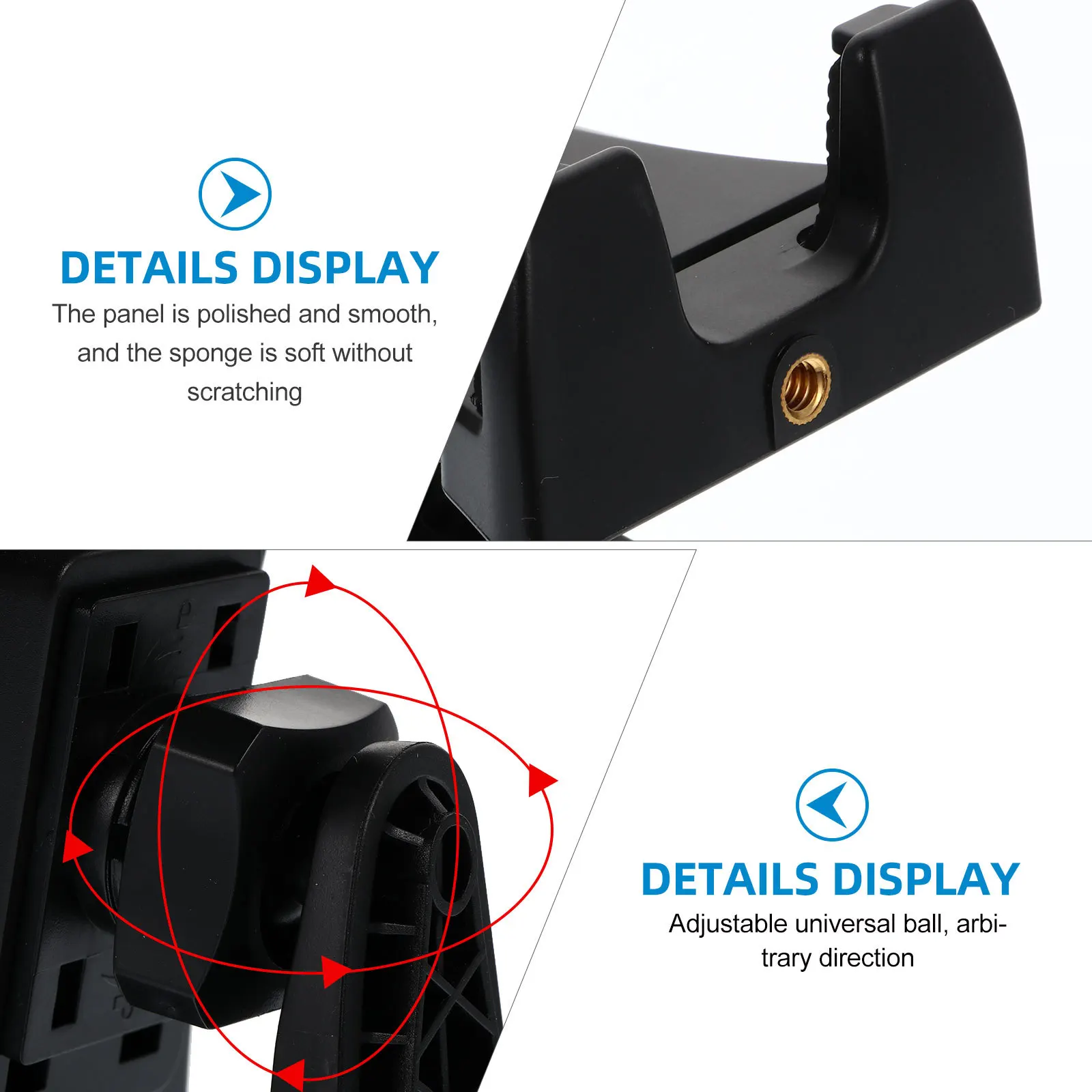 

Rotatory Tablet Mount Plastic Phone Holder 360 Degree Rotation Universal Phone Stand Compatible with Selfie Stick Tripod