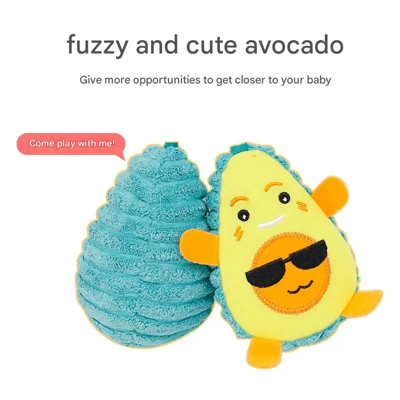신생아 아기 플러시 유모차 장난감 아기 딸랑이 모빌 만화 아보카도 벨 장난감 교육용 아기 장난감 0-12개월