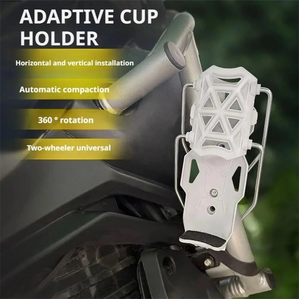 360° Adjustable Handlebar Cup Cage Universal Bike Motorcycle Water Bottle Holder For MTB Road Cycling ADV Motorbike Cup Stand