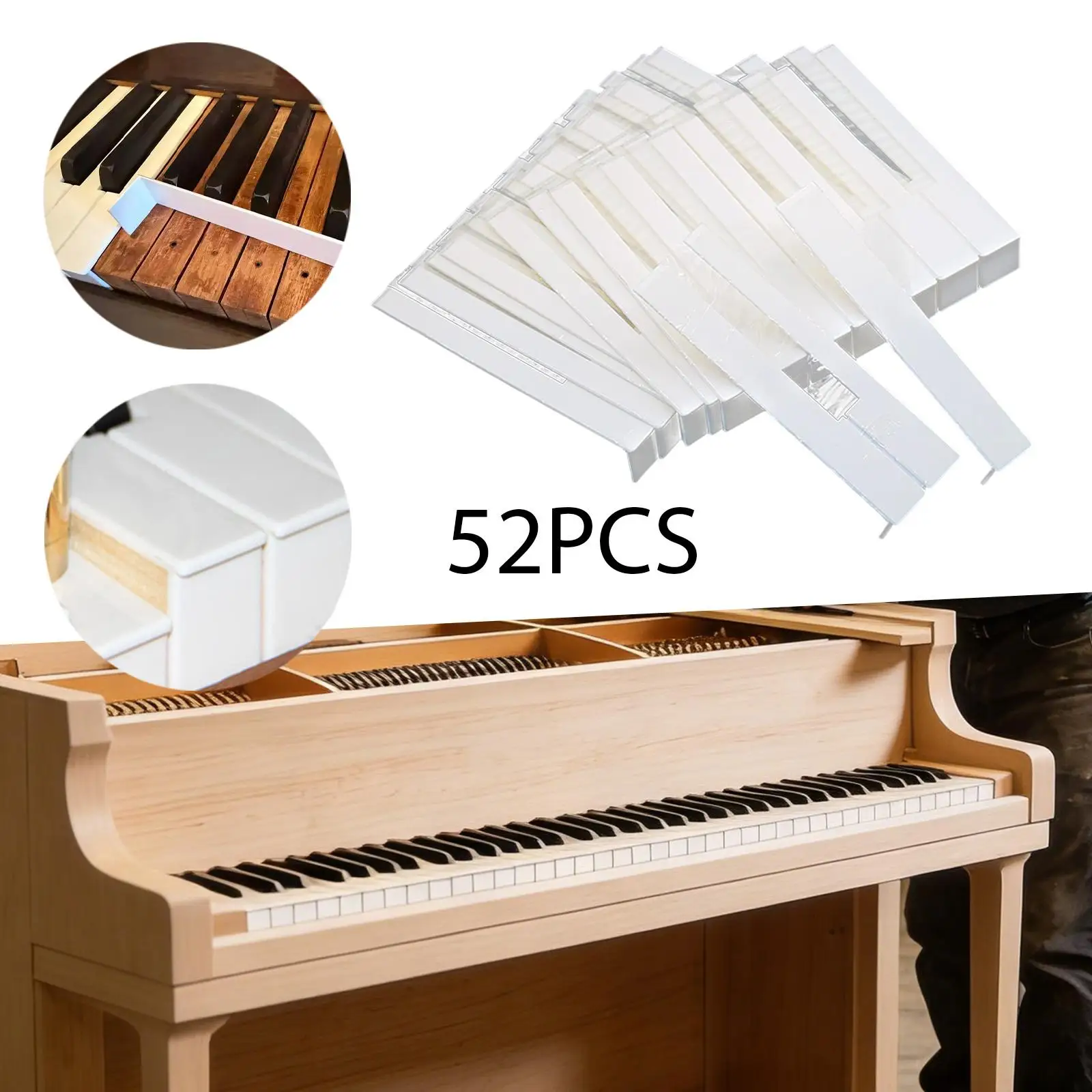 

Piano Keytops Replacement Set White Key Covers ABS Material Piano Tools for Upright Pianos Repair and Maintenance