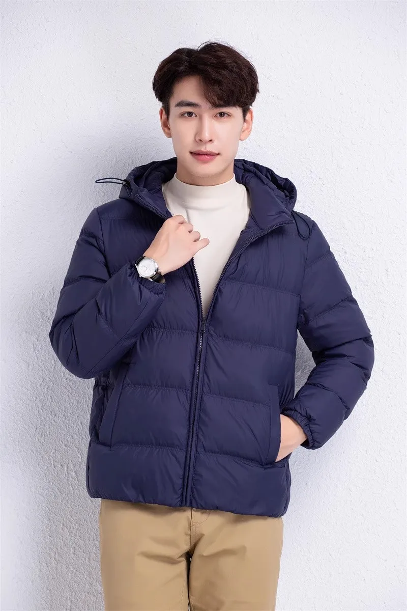 Winter New Arrivals Men's Ultra Light Down Jacket 2024 Korean Hooded Fashion Short Thicken Keep Warm Slim Men Puffer Coats