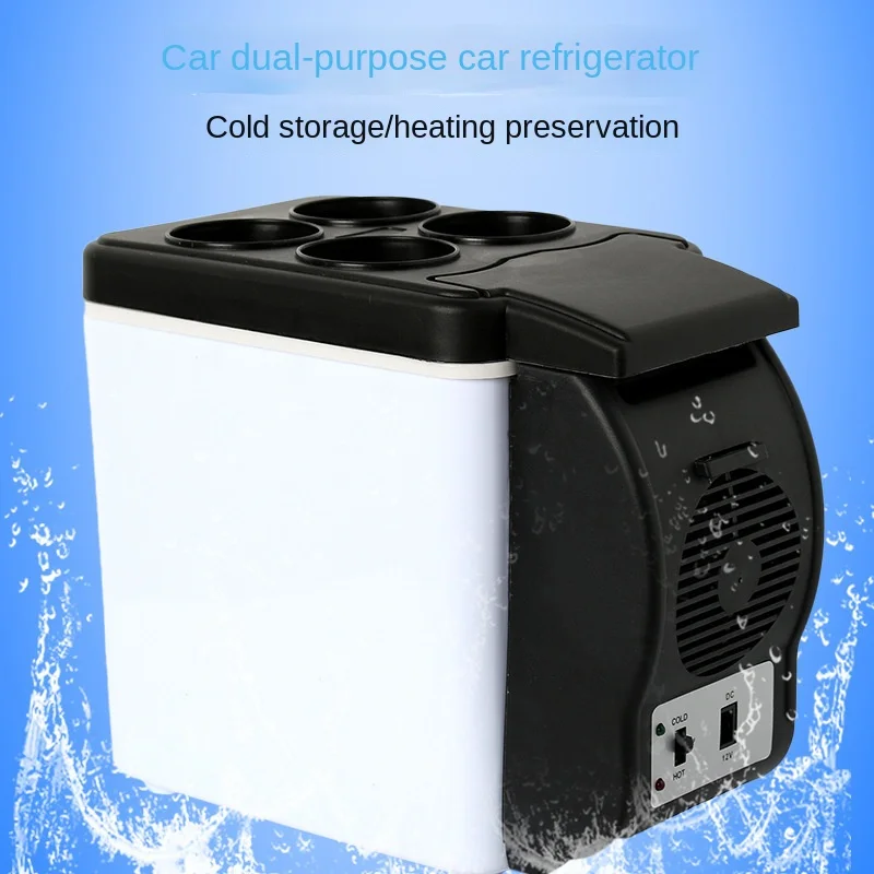 6L Portable 12V Dual-purpose Cold and Hot Semiconductor Refrigeration Quiet Low Noise Energy Saving Special Small Refrigerator