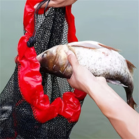 Fishing Landing Net Fishing Catching Collection Bag With Drawstring Portable Fish Net Encrypted Mesh Fish Holding Bag For