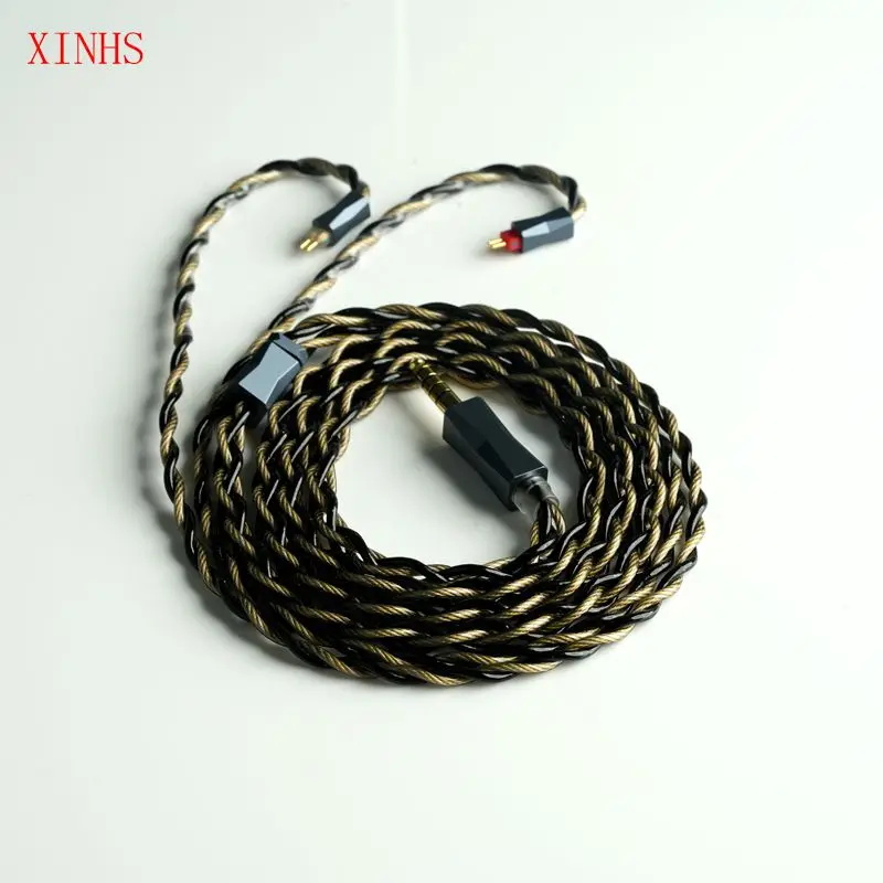 

XINHS P06 4 Core Gold Plated Alloy Copper HIFI Earphone Upgrade Cable,2Pin/MMCX to 3.5mm/4.4mm Plug,Enhanced Warm Sound for IEMS